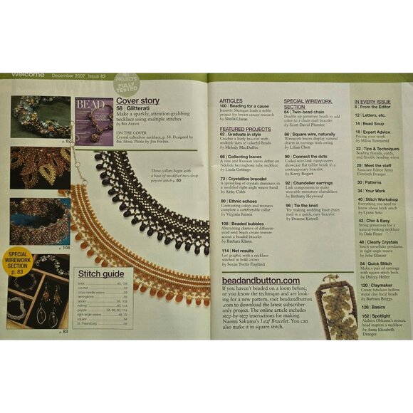 Bead And Button Magazine December 2007 Stitch A Dazzling Crystal Necklace - Picture 2 of 16